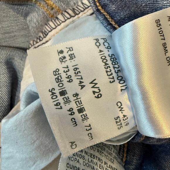 Levi's 29 724 high rise straight crop distressed stretch jeans J1 2745 - Picture 6 of 12